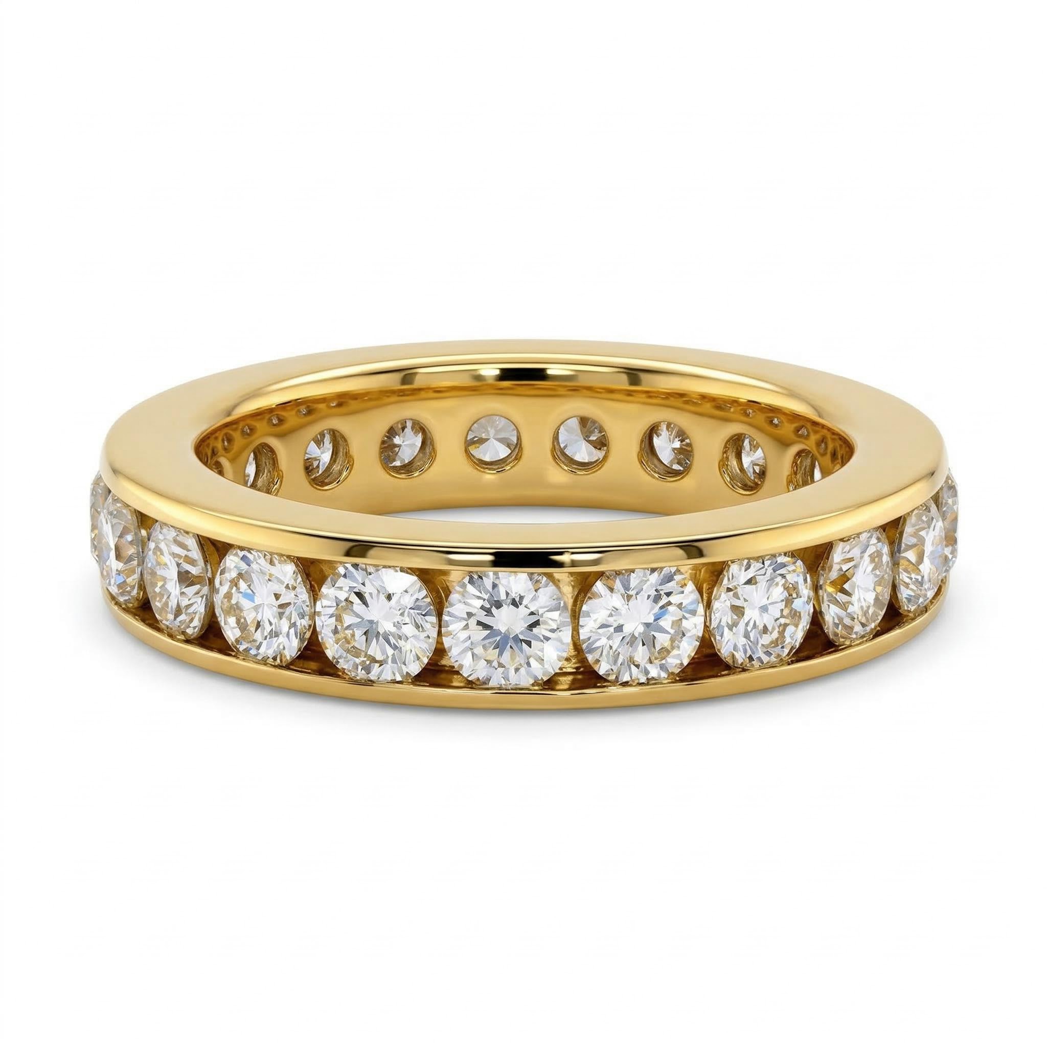 2ct. Tw. Paved Round Cut Vvs Moissanite Wedding Band Iced Out