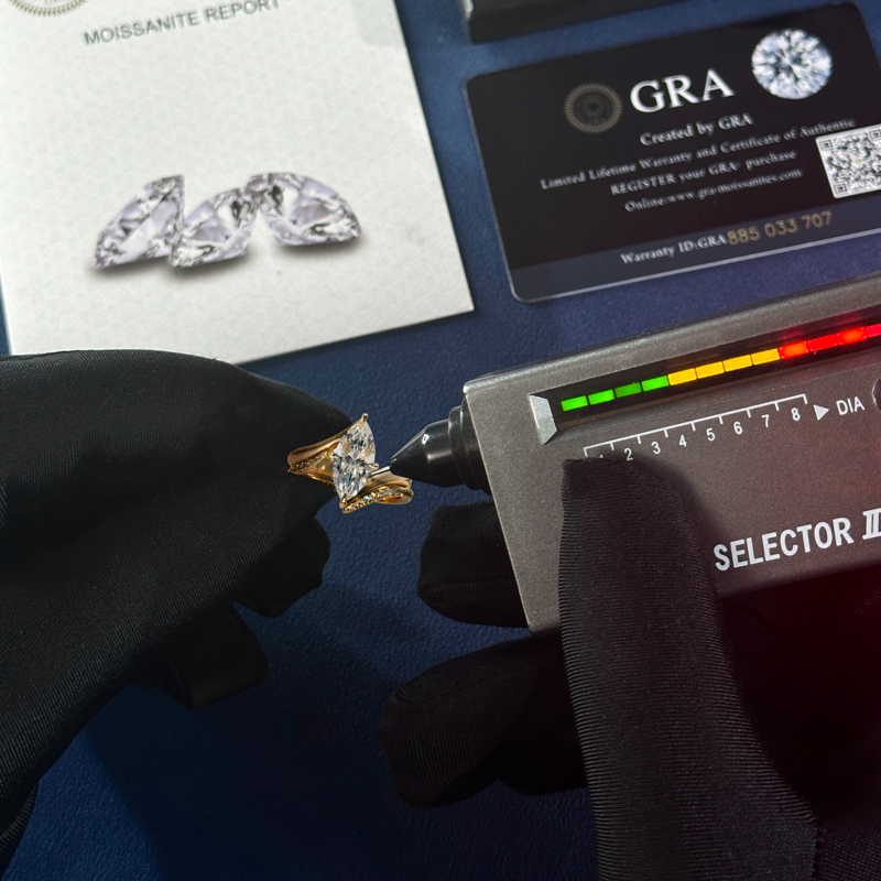 4.3ct Marquise Cut Vvs Moissanite Twisted Engagement Ring Set Iced Out - Image 7