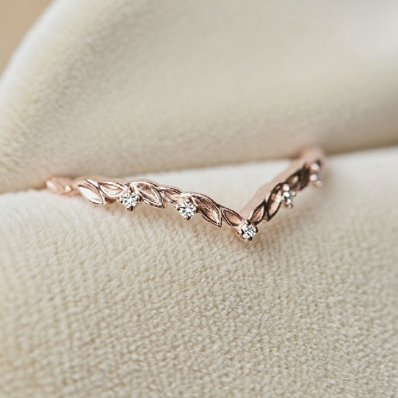 Delicate Leafy Diamond Wedding Band Iced Out Shine With Street Luxury