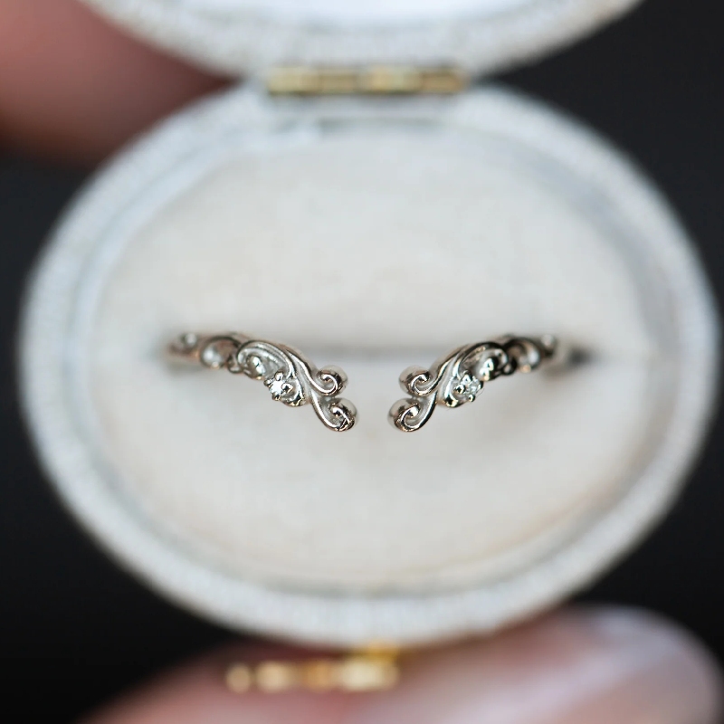 0.02ct. Tw. Open Filigree Wedding Band Moissanite With Street Luxury Shine