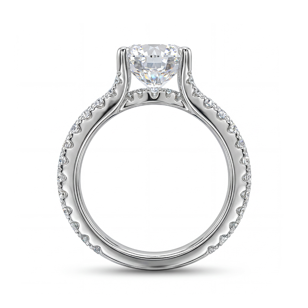 9.4ct. Tw. Oval Cut Vvs Moissanite Pave Engagement Ring Iced Out - Image 6