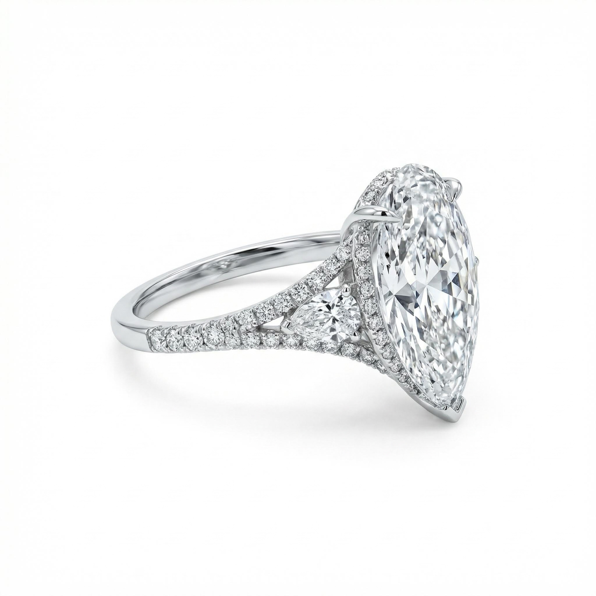 4.59ct. Tw. Pear Cut Vvs Moissanite Pave Engagement Ring Iced Out - Image 4