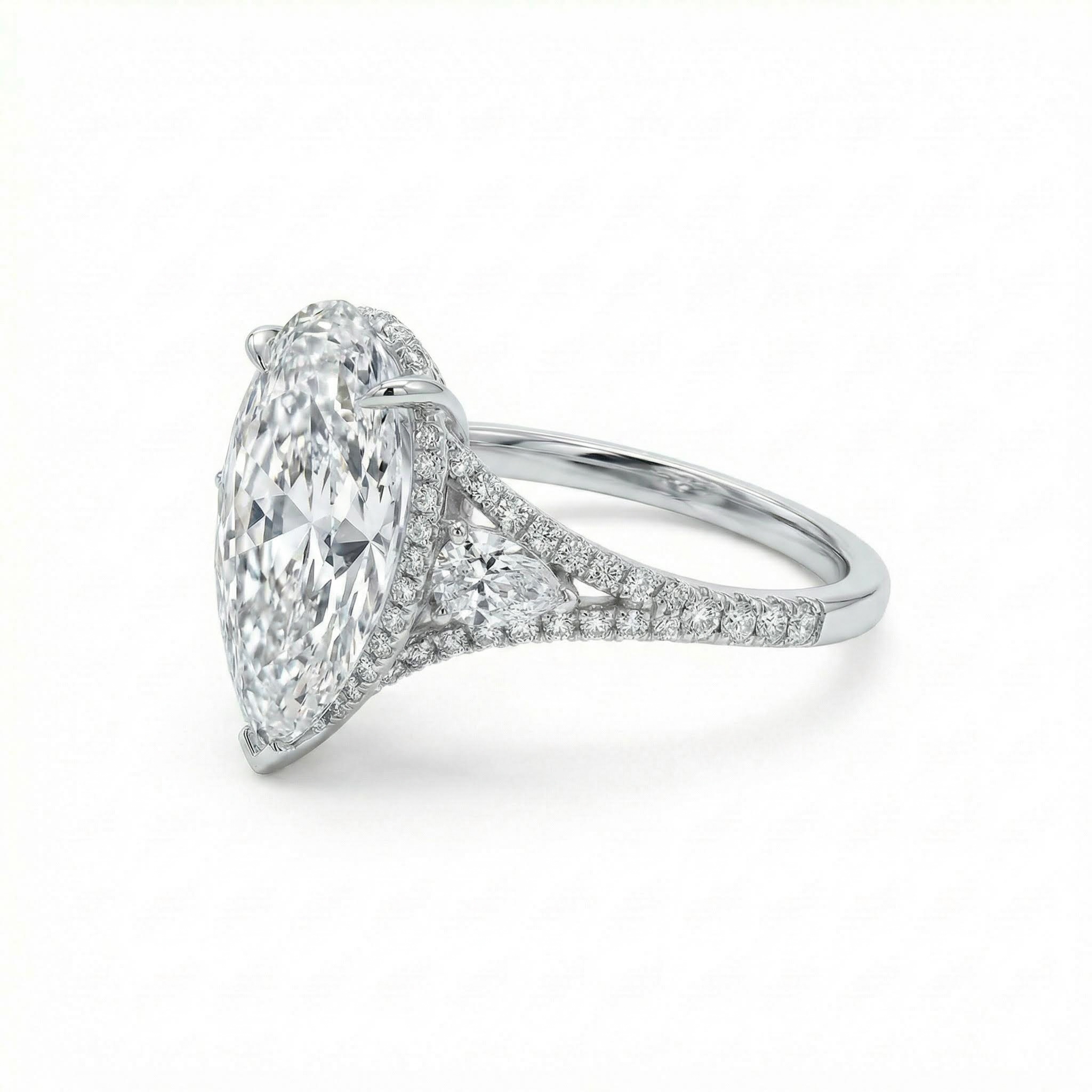 4.59ct. Tw. Pear Cut Vvs Moissanite Pave Engagement Ring Iced Out - Image 5