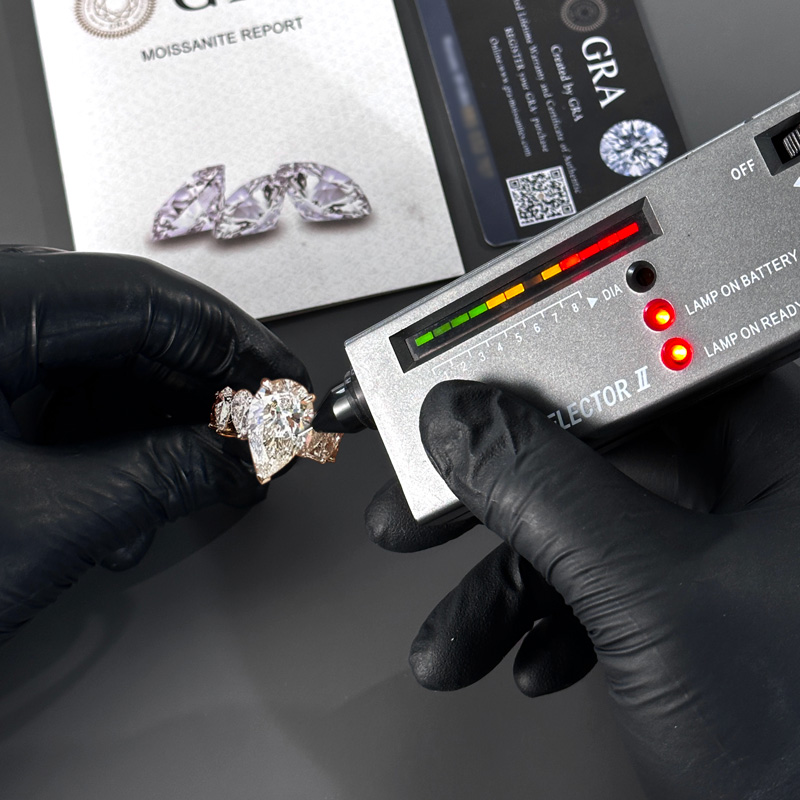 5.57ct. Tw. Pear Cut Vvs Moissanite Pave Engagement Ring Iced Out - Image 5