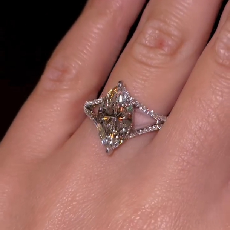 3.44ct. Tw. Marquise Cut Vvs Moissanite Pave Engagement Ring Iced Out - Image 5