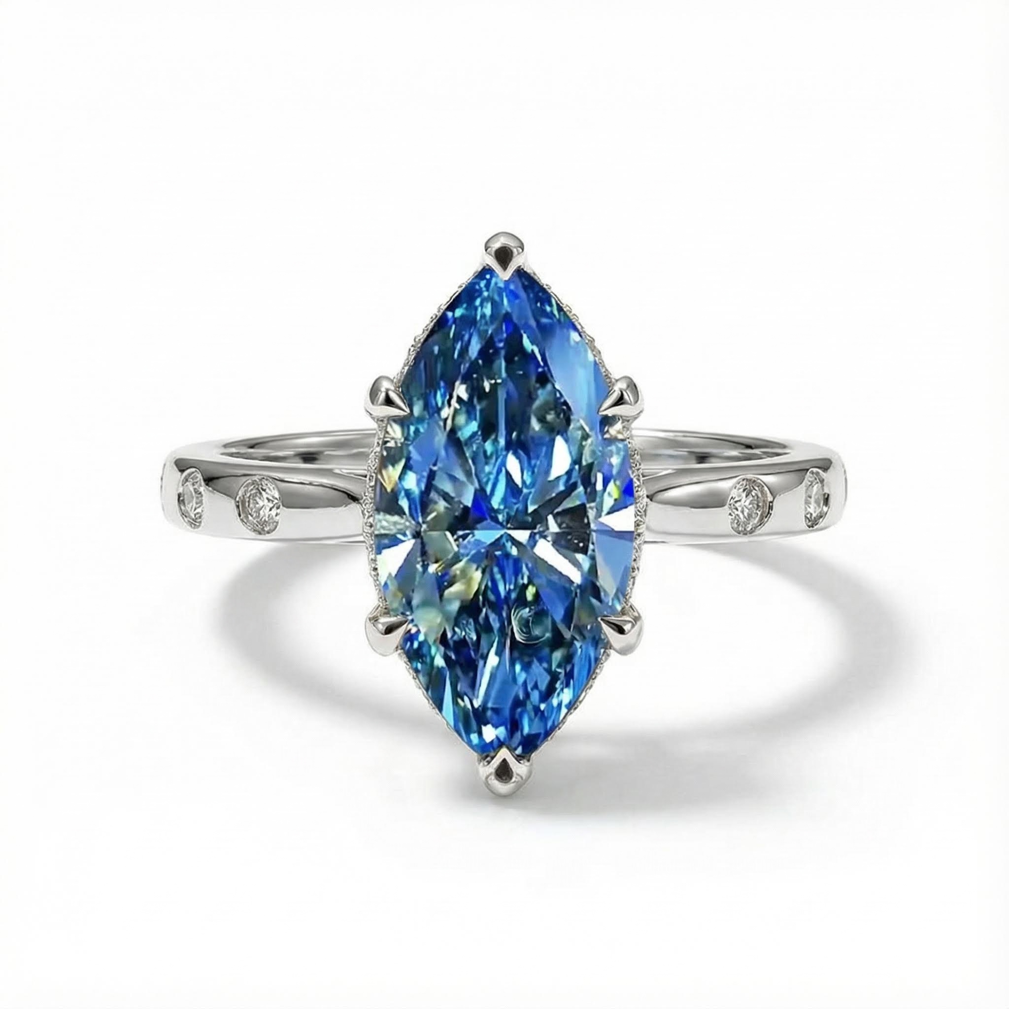 5.16ct. Tw. Sapphire Marquise Cut Engagement Ring With Street Luxury Shine - Image 4