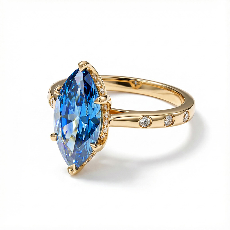 5.16ct. Tw. Sapphire Marquise Cut Engagement Ring With Street Luxury Shine - Image 5