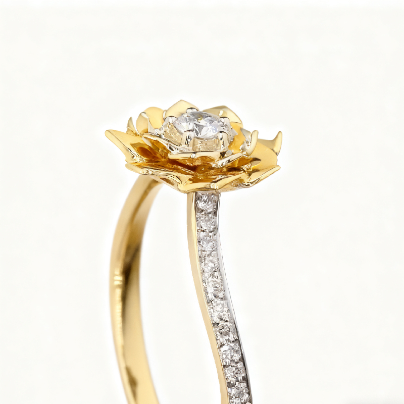1.6ct Round Cut Vvs Moissanite Floral Engagement Ring Iced Out - Image 5