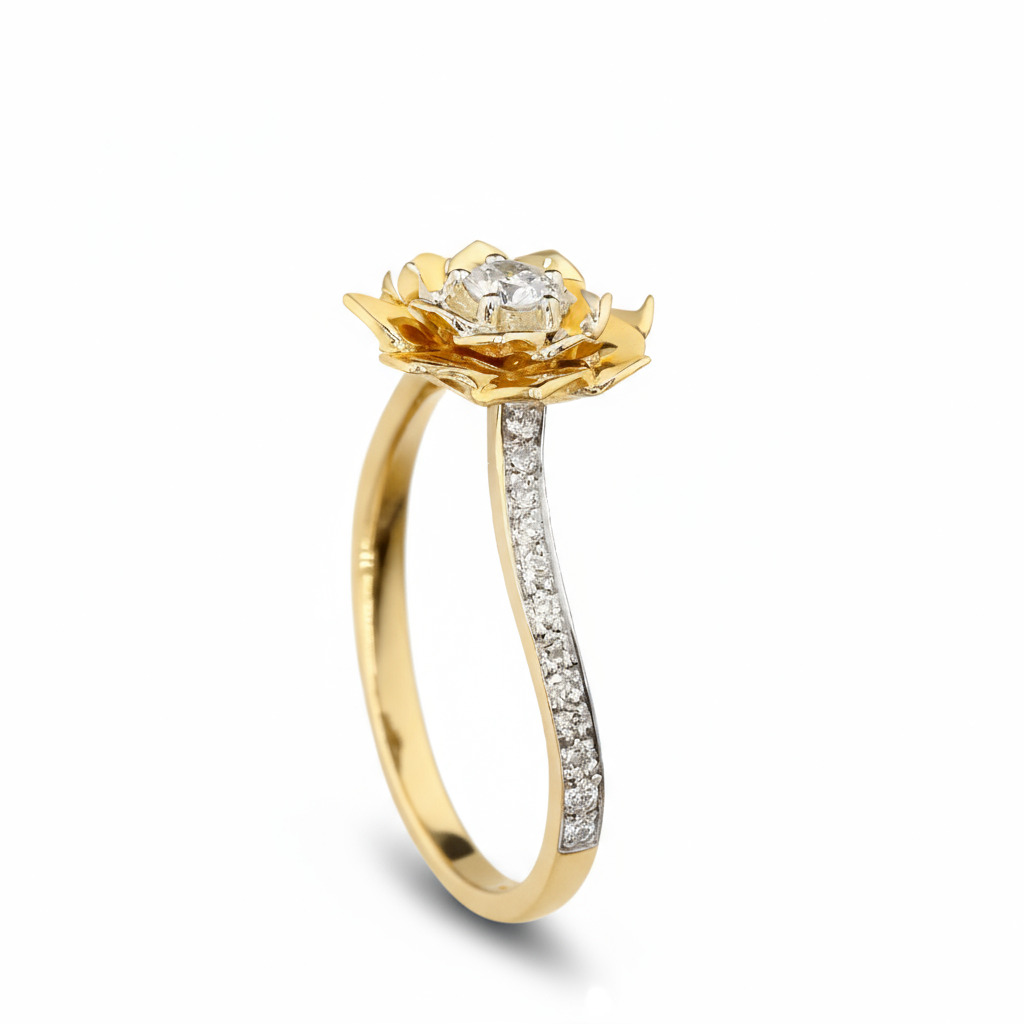 1.6ct Round Cut Vvs Moissanite Floral Engagement Ring Iced Out - Image 7