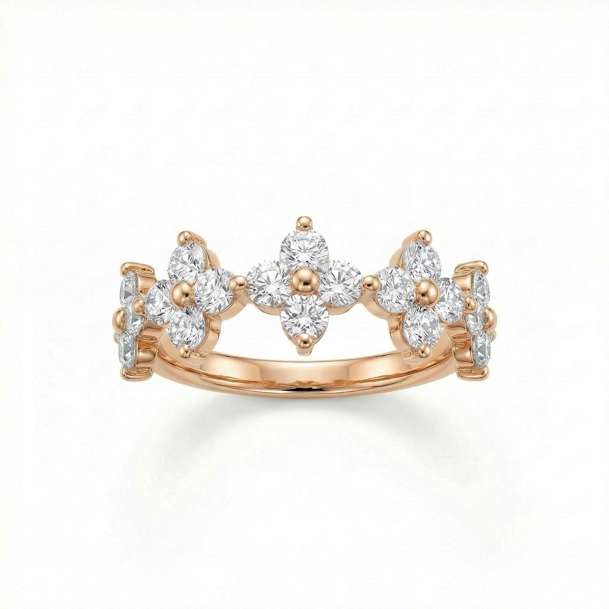 2ct Round Cut Vvs Moissanite Floral Cluster Wedding Band Iced Out - Image 5