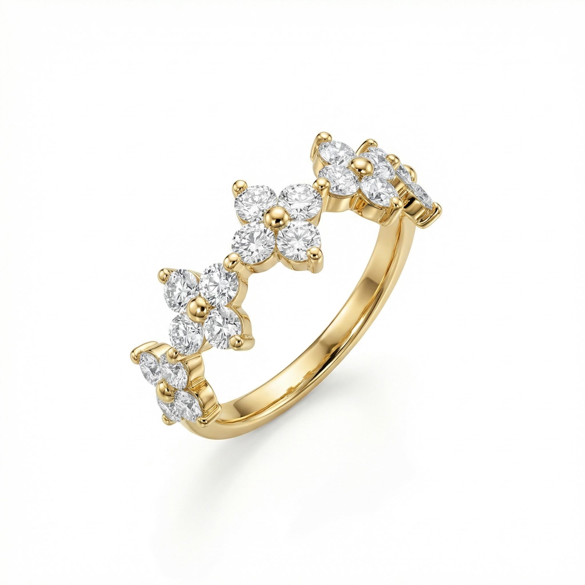 2ct Round Cut Vvs Moissanite Floral Cluster Wedding Band Iced Out - Image 6