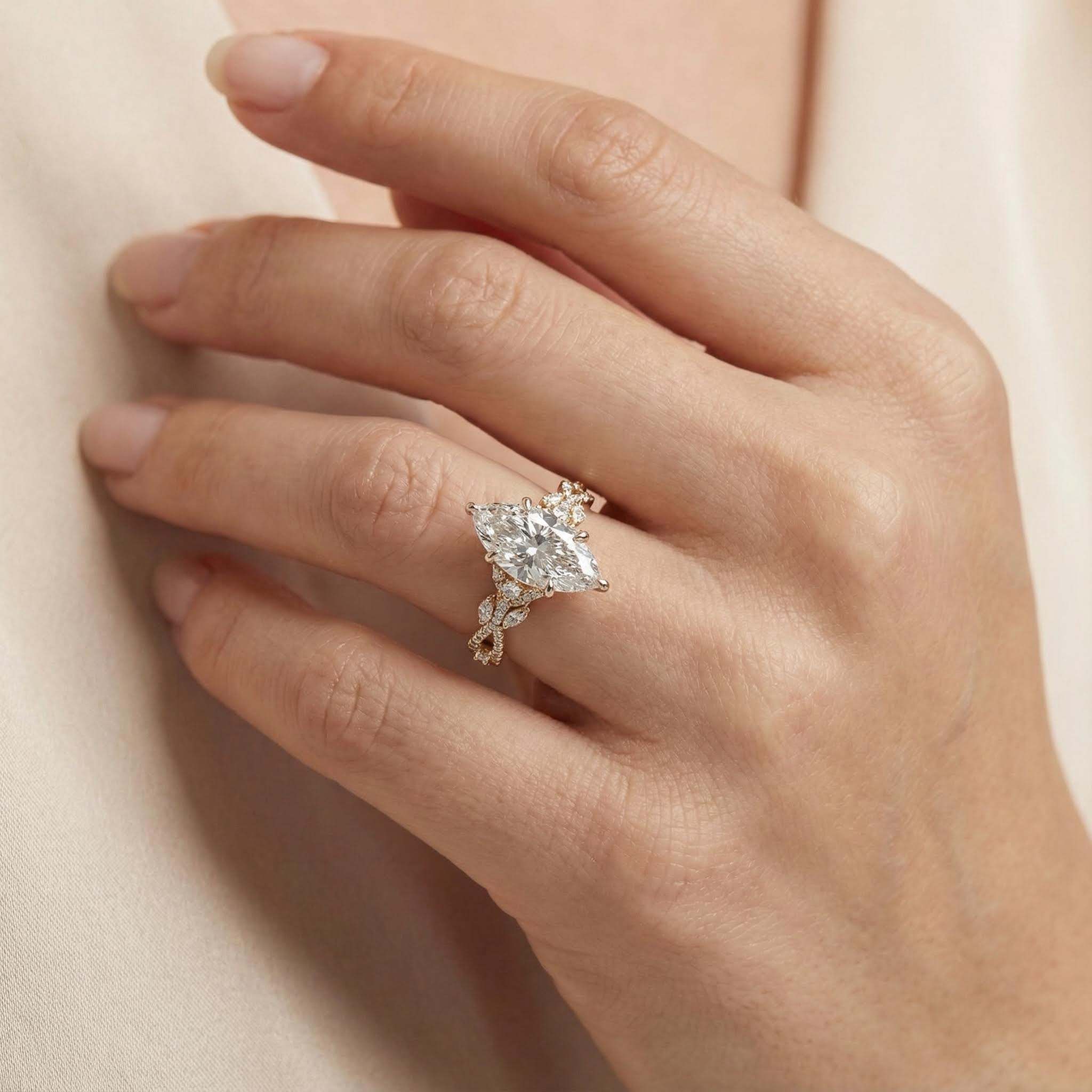 2.94ct. Tw. Marquise Cut Vvs Moissanite Pave Engagement Ring Iced Out - Image 3