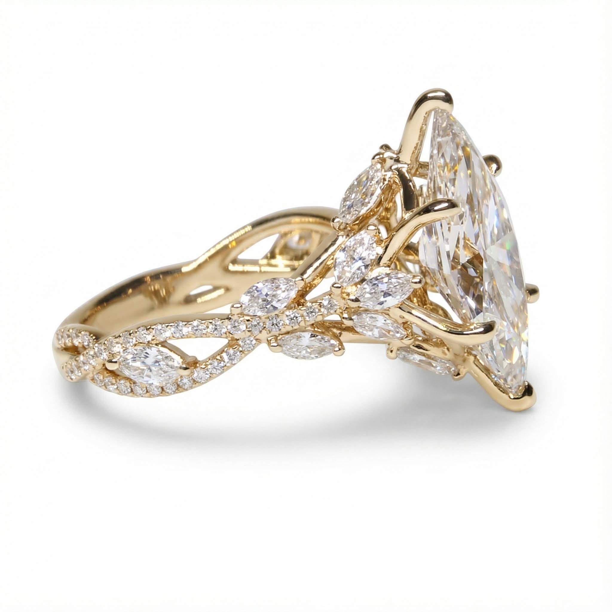 2.94ct. Tw. Marquise Cut Vvs Moissanite Pave Engagement Ring Iced Out - Image 5