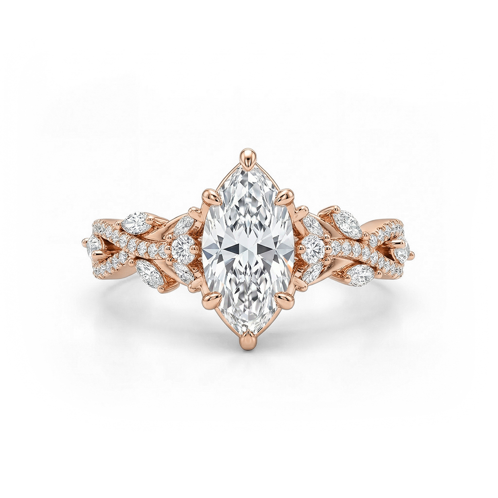 2.94ct. Tw. Marquise Cut Vvs Moissanite Pave Engagement Ring Iced Out - Image 6