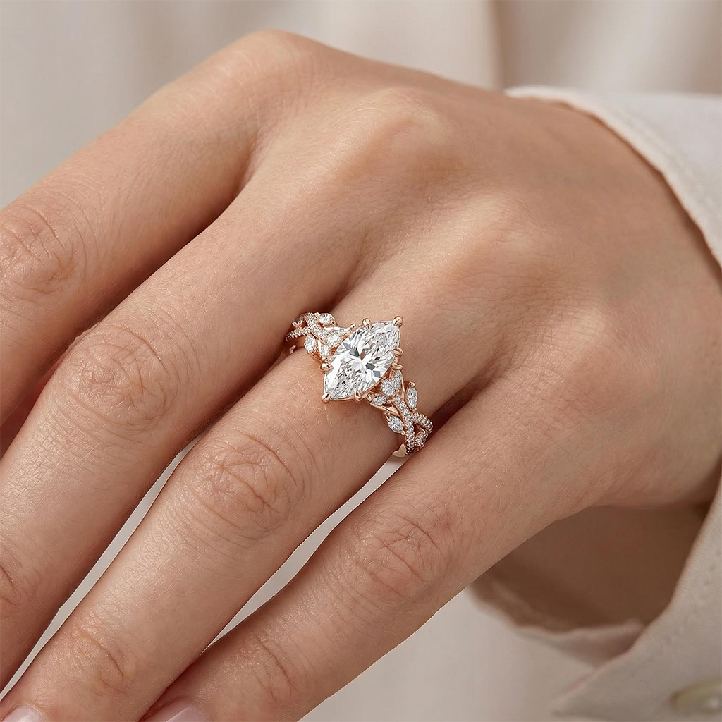 2.94ct. Tw. Marquise Cut Vvs Moissanite Pave Engagement Ring Iced Out - Image 7
