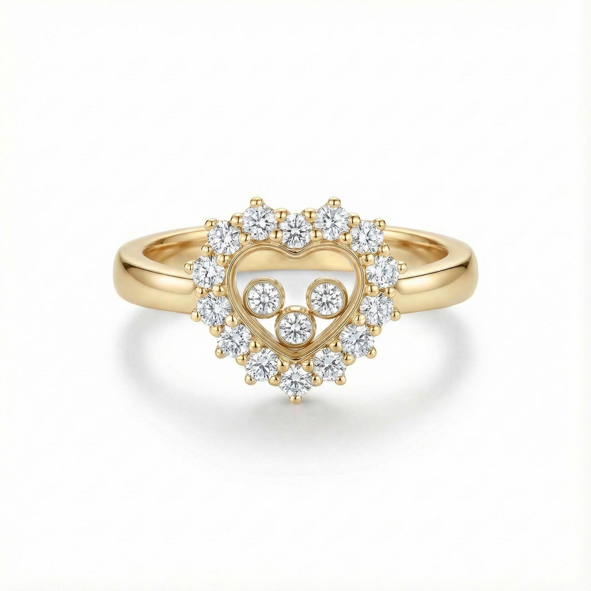 0.68ct. Tw. Heart Shaped Floating Diamonds Ring Moissanite - Image 4