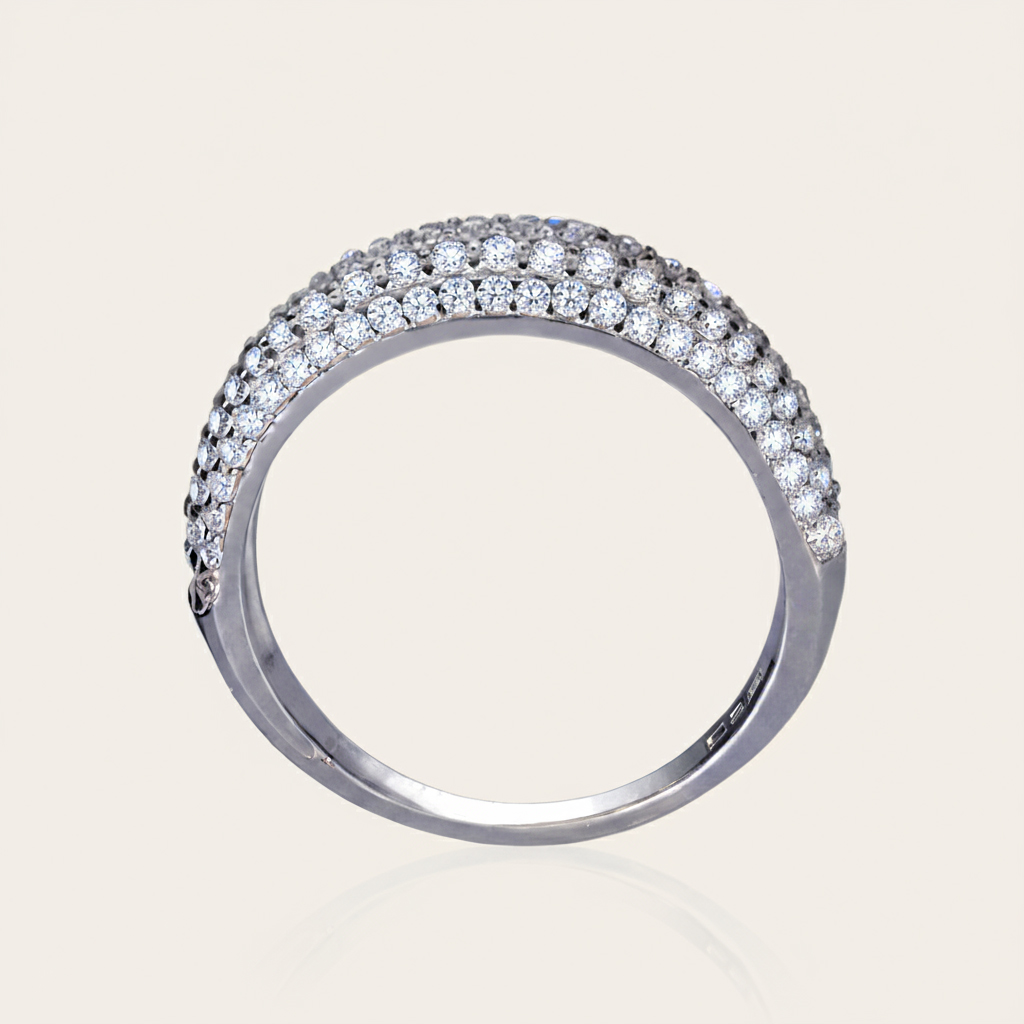 Vvs Moissanite S925 Silver Round Cut Pave Wedding Band Iced Out - Image 5