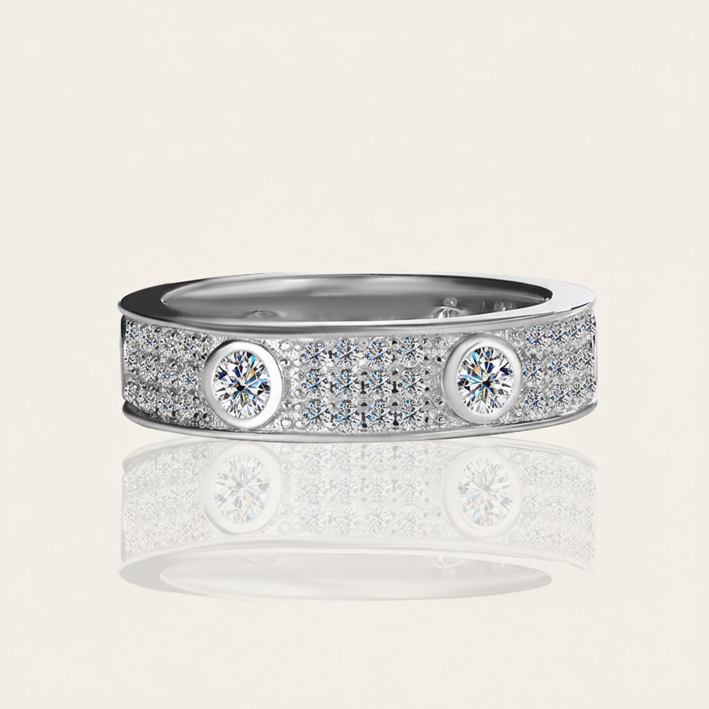 Vvs Moissanite S925 Silver Full Diamond Wedding Band Iced Out - Image 3