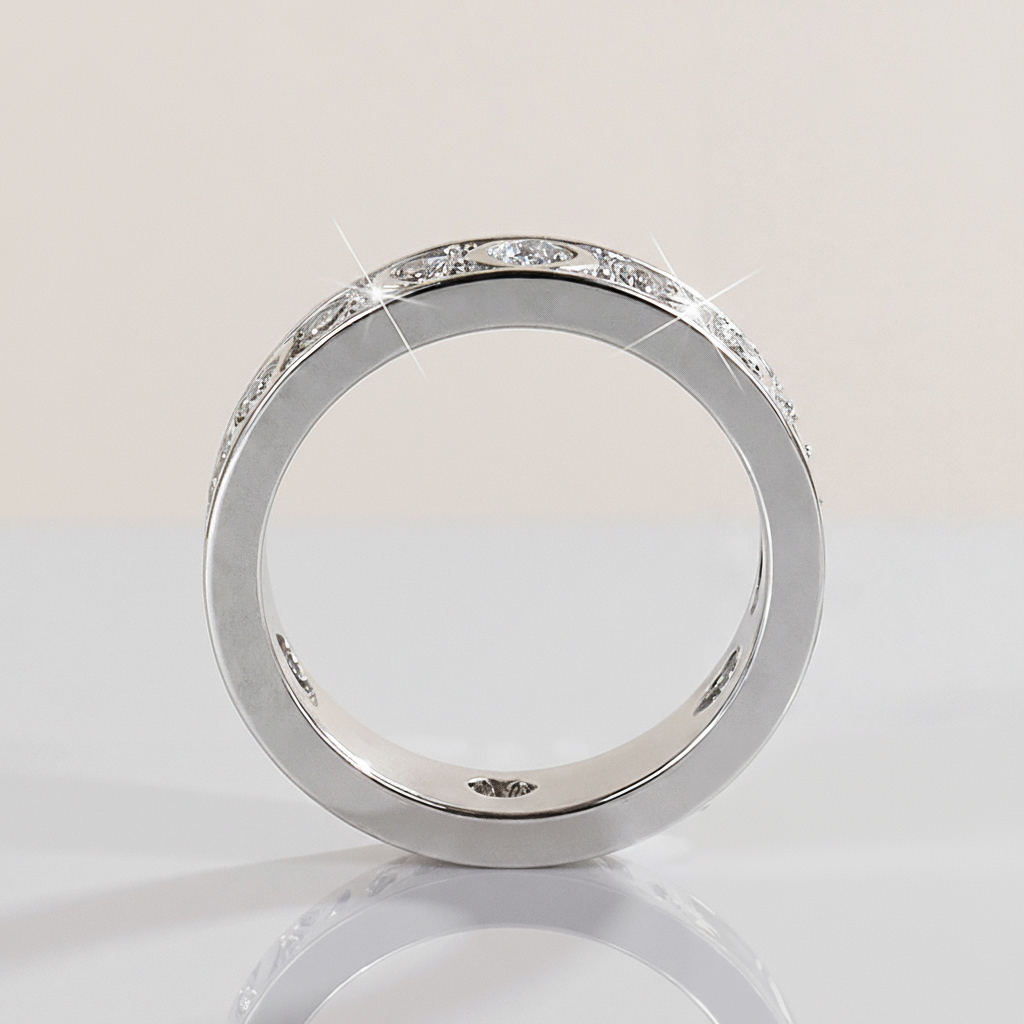Vvs Moissanite S925 Silver Full Diamond Wedding Band Iced Out - Image 5