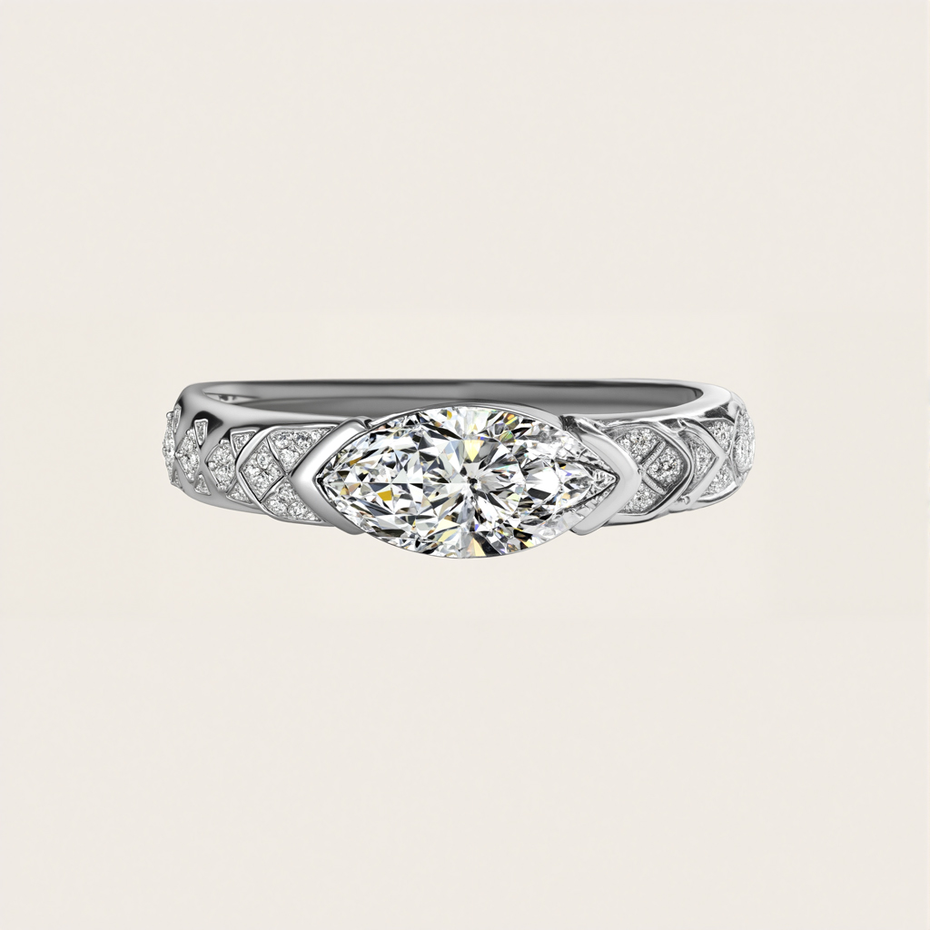 Marquise Cut Vvs Moissanite S925 Silver Engagement Ring Iced Out - Image 5