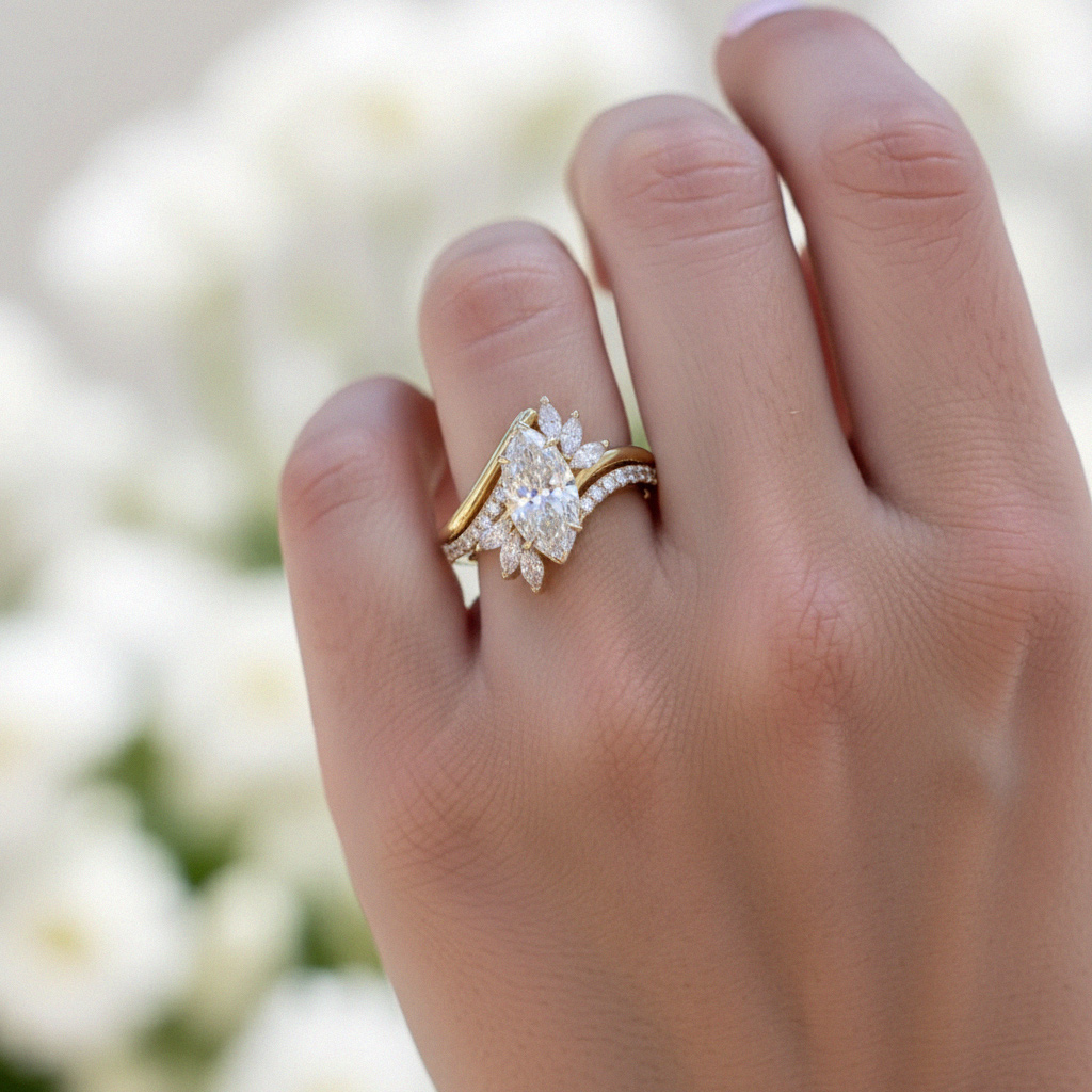 4.05ct. Tw. Marquise Cut Vvs Moissanite Engagement Ring Set Iced Out - Image 6
