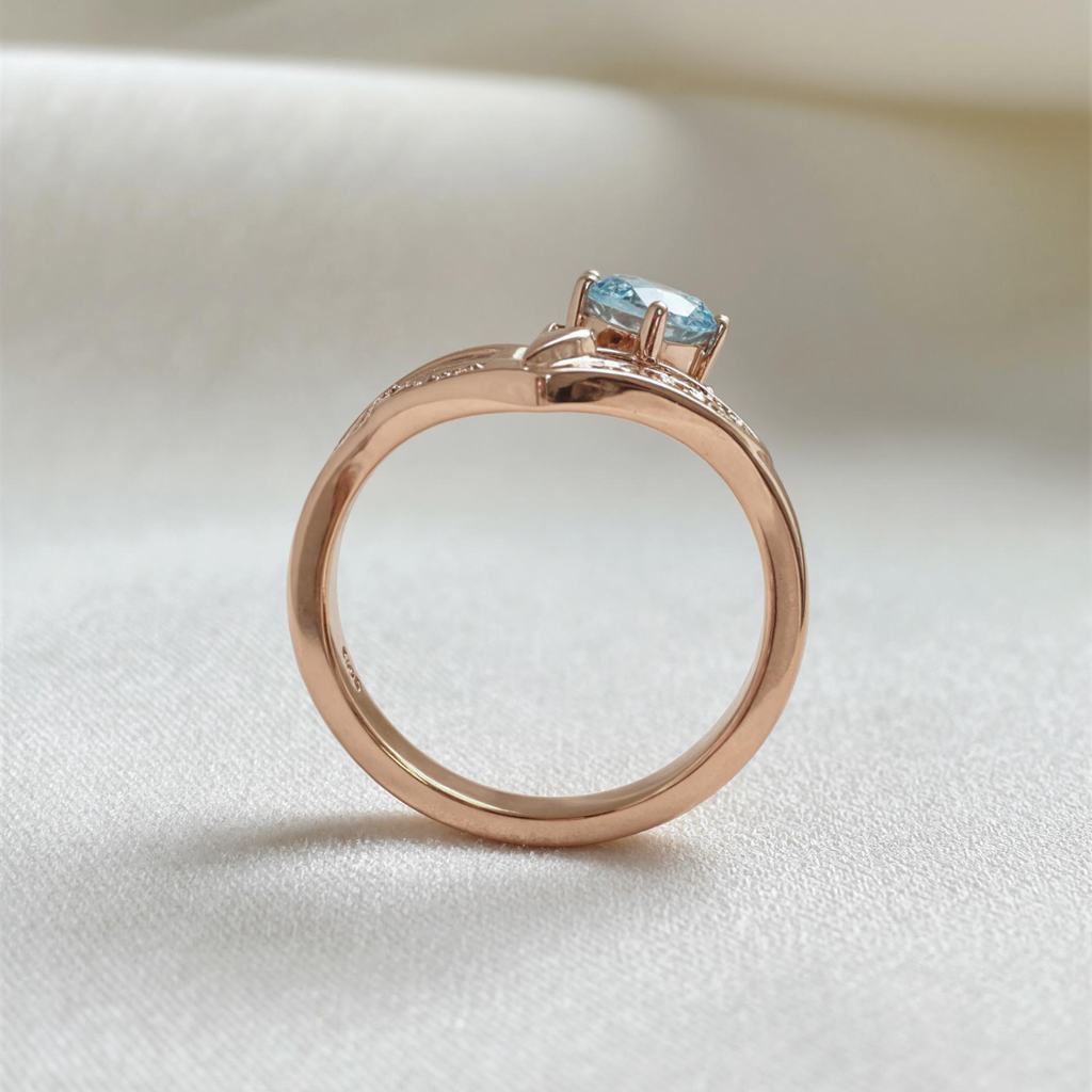 Blue Pear Diamond Flower Ring Iced Out Shine With Street Luxury - Image 7