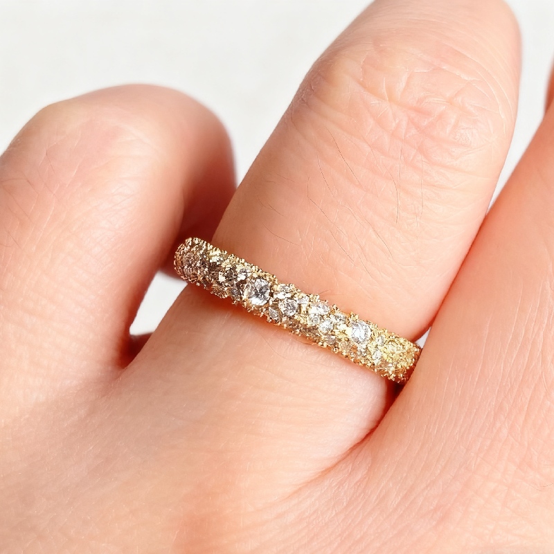 1.25ct Round Cut Vvs Moissanite Cluster Wedding Band Iced Out - Image 3