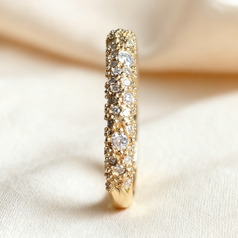 1.25ct Round Cut Vvs Moissanite Cluster Wedding Band Iced Out - Image 4