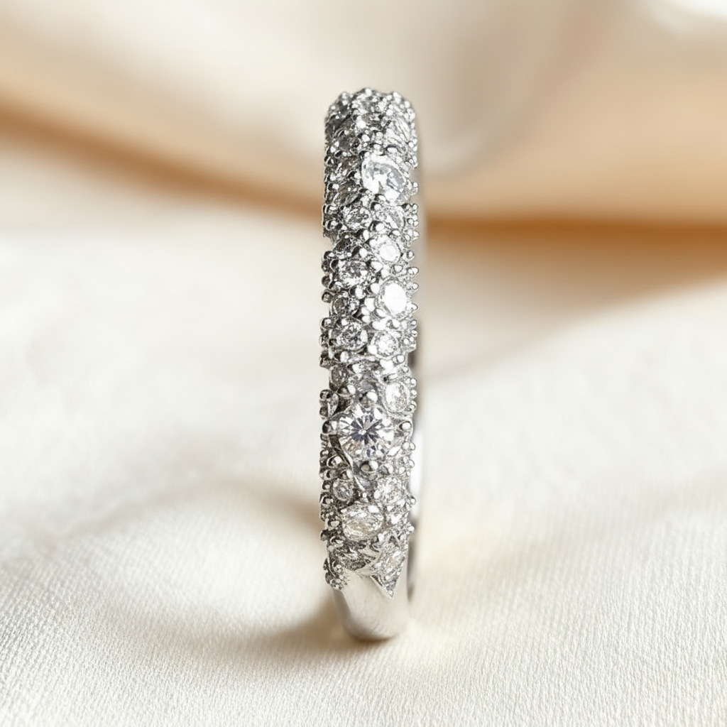 1.25ct Round Cut Vvs Moissanite Cluster Wedding Band Iced Out - Image 6