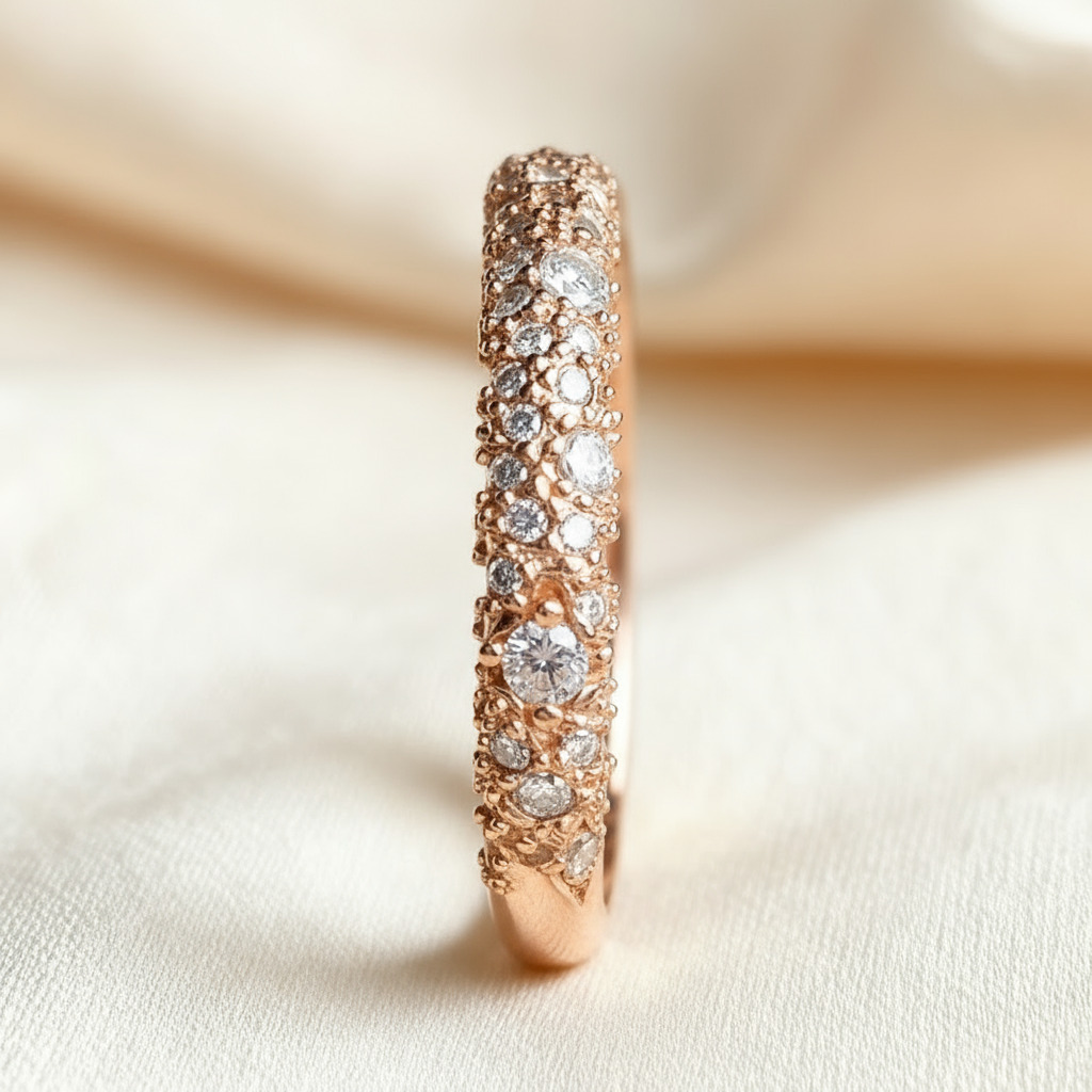 1.25ct Round Cut Vvs Moissanite Cluster Wedding Band Iced Out - Image 7