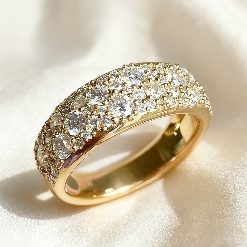 2.21ct. Tw. Round Cut Vvs Moissanite Cluster Wedding Band Iced Out - Image 3