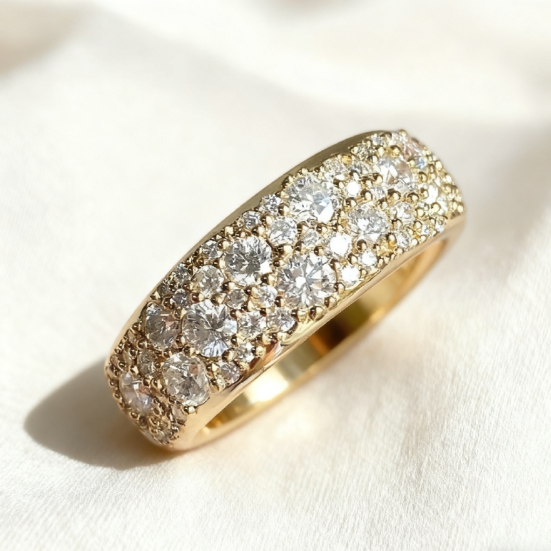 2.21ct. Tw. Round Cut Vvs Moissanite Cluster Wedding Band Iced Out - Image 7