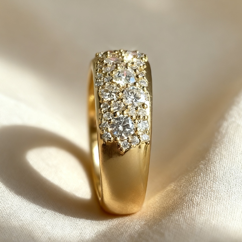 2.21ct. Tw. Round Cut Vvs Moissanite Cluster Wedding Band Iced Out - Image 8