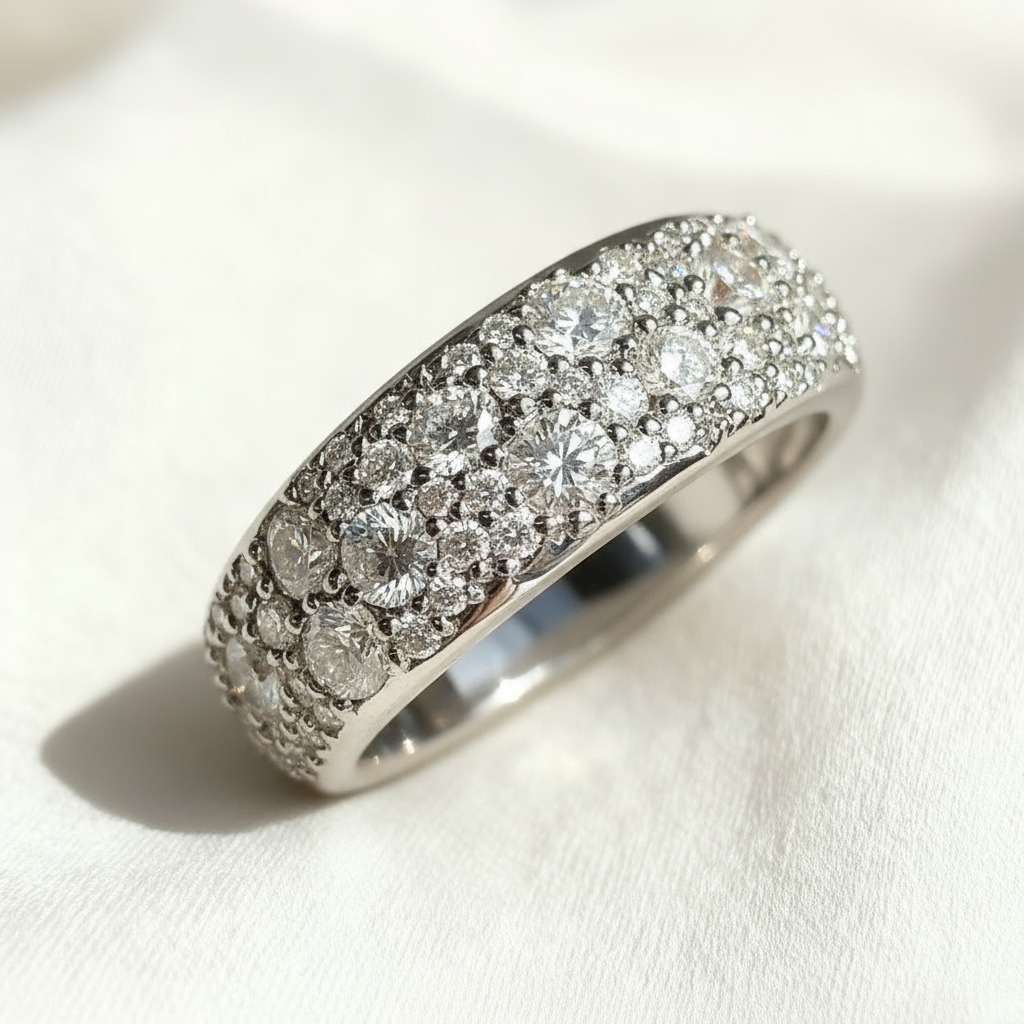 2.21ct. Tw. Round Cut Vvs Moissanite Cluster Wedding Band Iced Out - Image 9