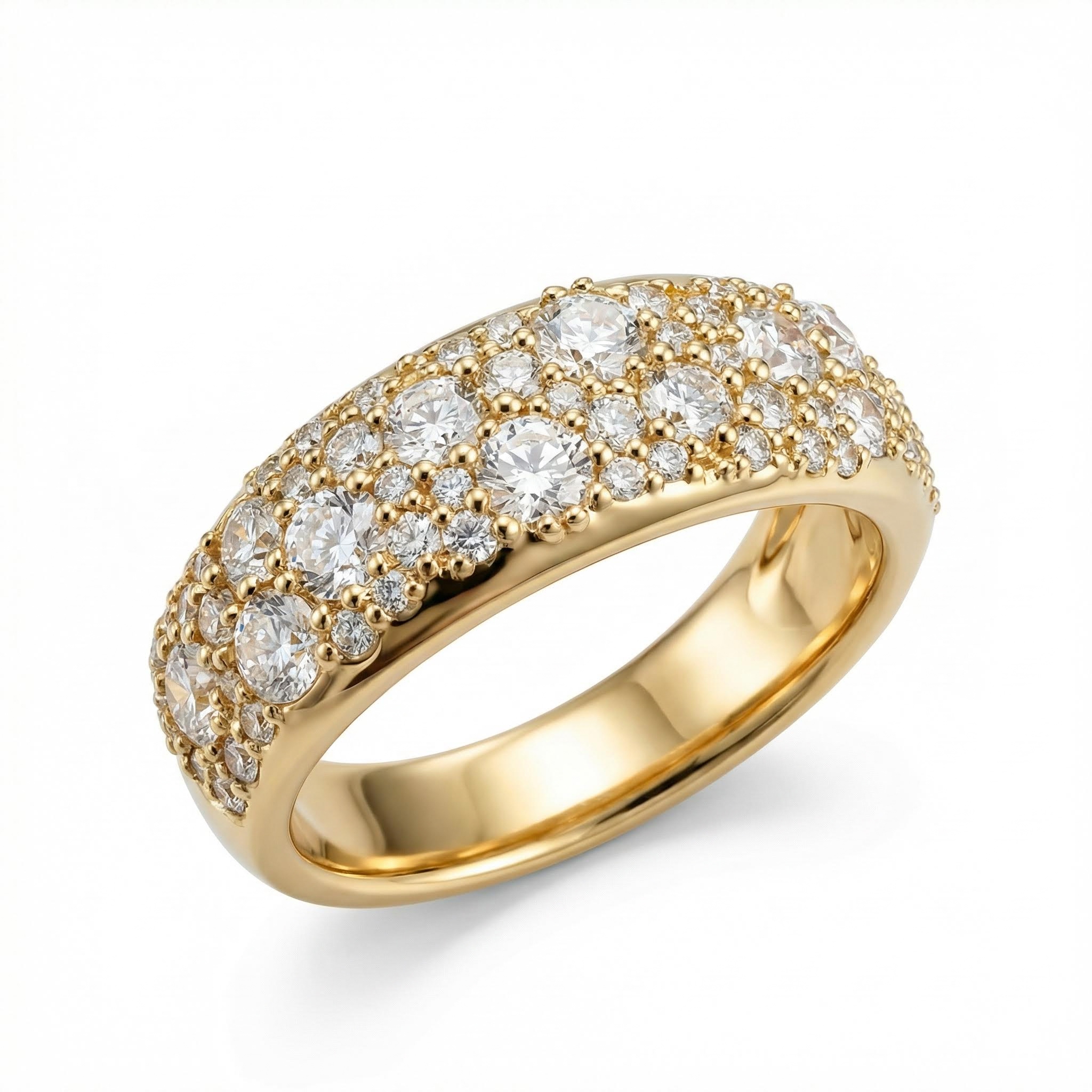 2.21ct. Tw. Round Cut Vvs Moissanite Cluster Wedding Band Iced Out
