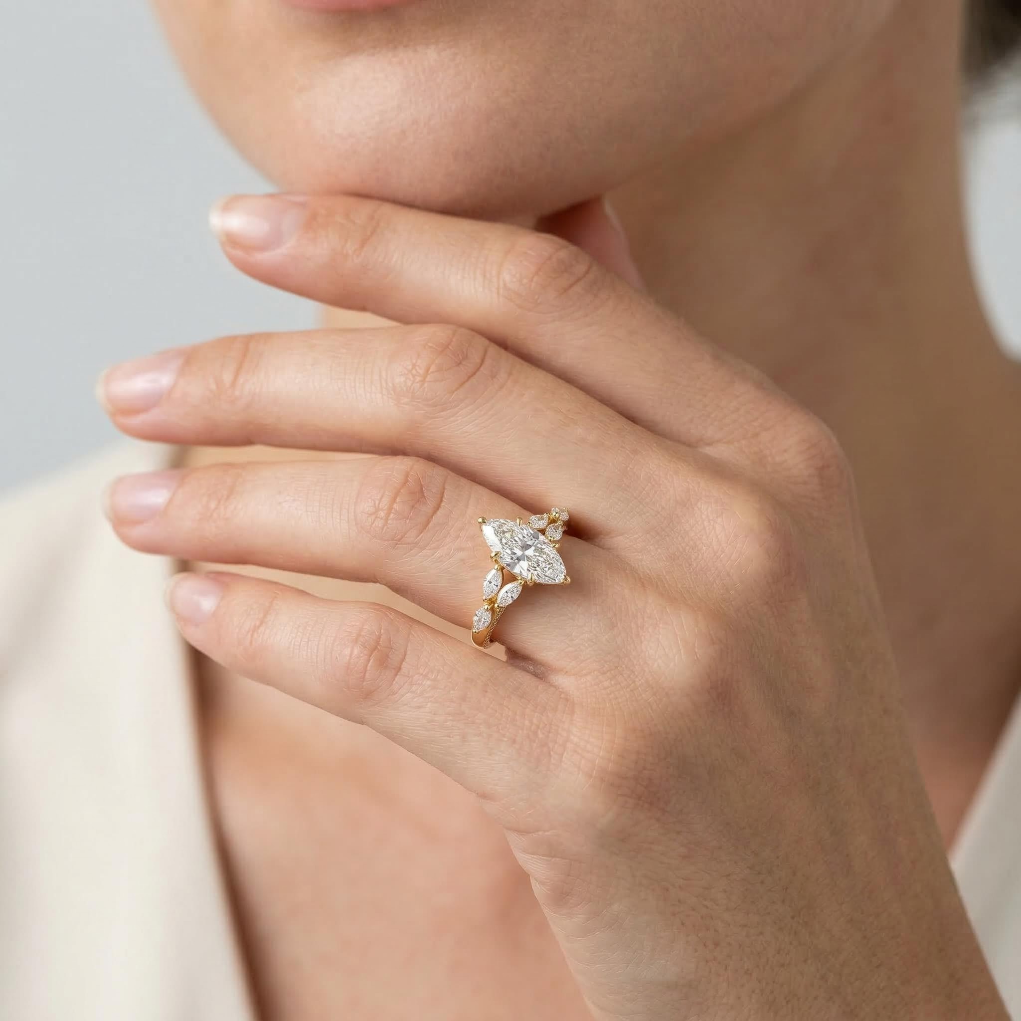 3.81ct. Tw. Marquise Cut Vvs Moissanite Vintage Engagement Ring Iced Out - Image 4