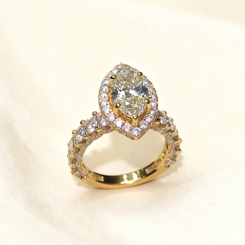 7.66ct Marquise Cut Vvs Moissanite Pave Engagement Ring Iced Out - Image 4