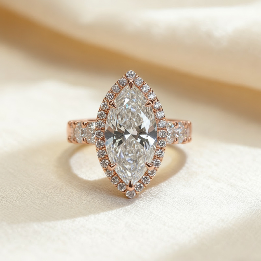 7.66ct Marquise Cut Vvs Moissanite Pave Engagement Ring Iced Out - Image 6