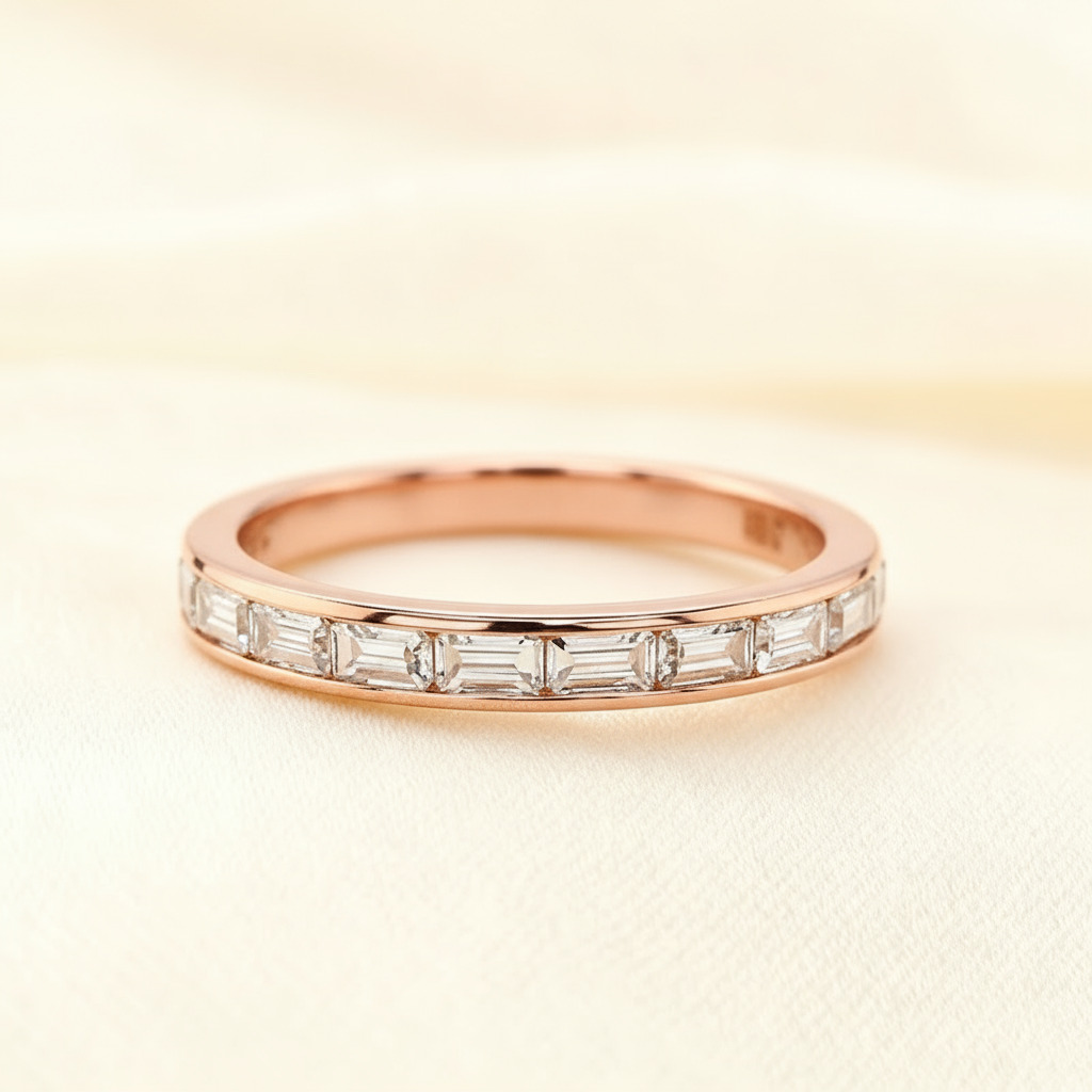 Emerald Vvs Moissanite Channel Set Eternity Wedding Band Iced Out - Image 7