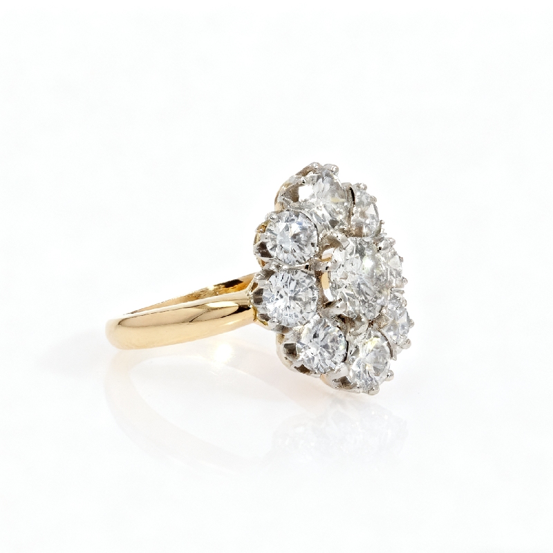 2.8ct. Tw. Round Cut Vvs Moissanite Floral Cluster Engagement Ring Iced Out - Image 4