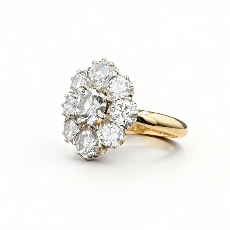 2.8ct. Tw. Round Cut Vvs Moissanite Floral Cluster Engagement Ring Iced Out - Image 6