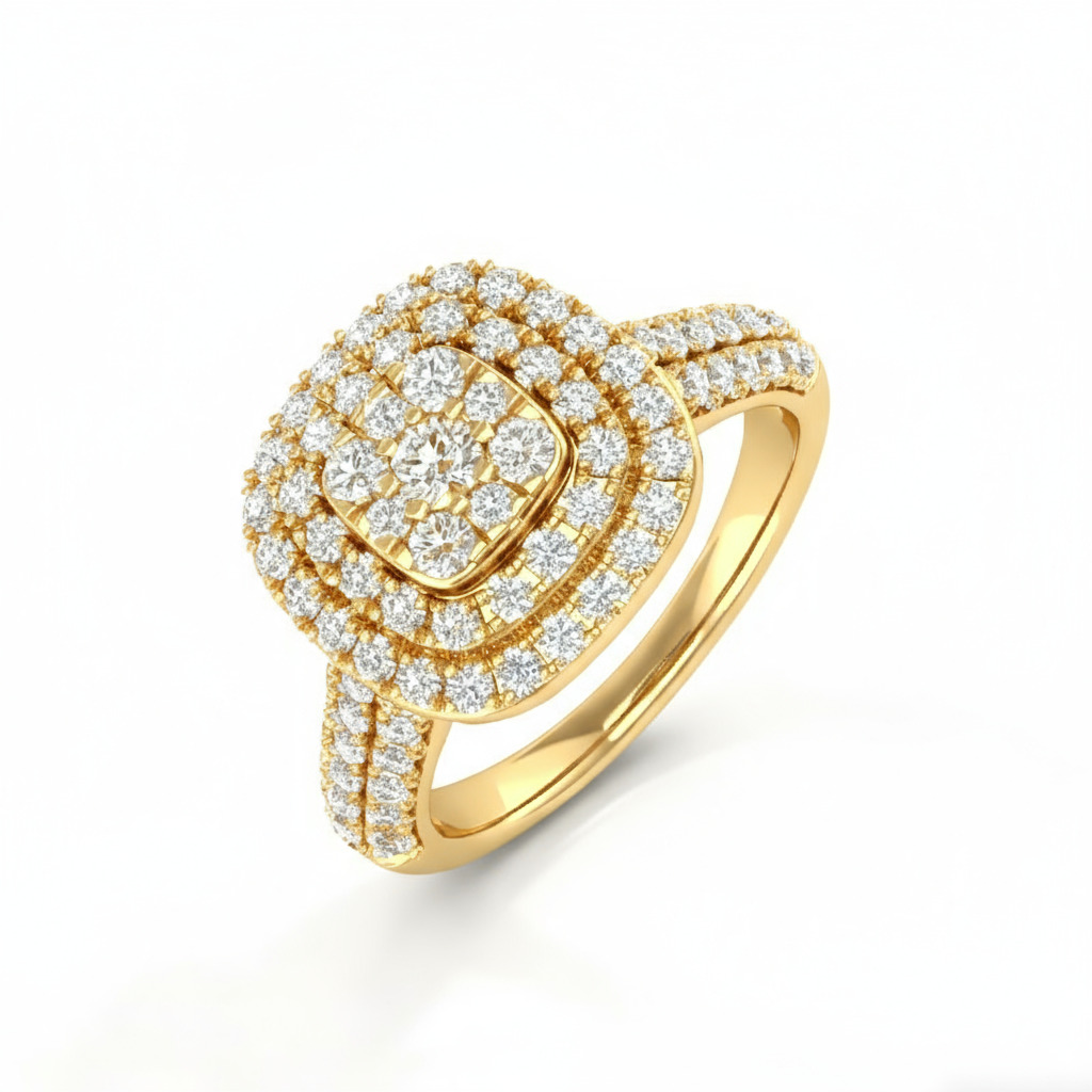 1.34ct. Tw. Cushion Shape Round Cut Vvs Moissanite Halo Engagement Ring - Image 6
