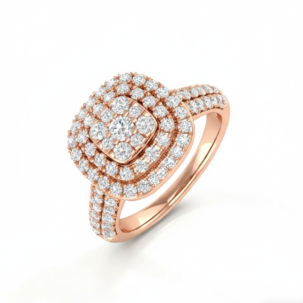 1.34ct. Tw. Cushion Shape Round Cut Vvs Moissanite Halo Engagement Ring - Image 7
