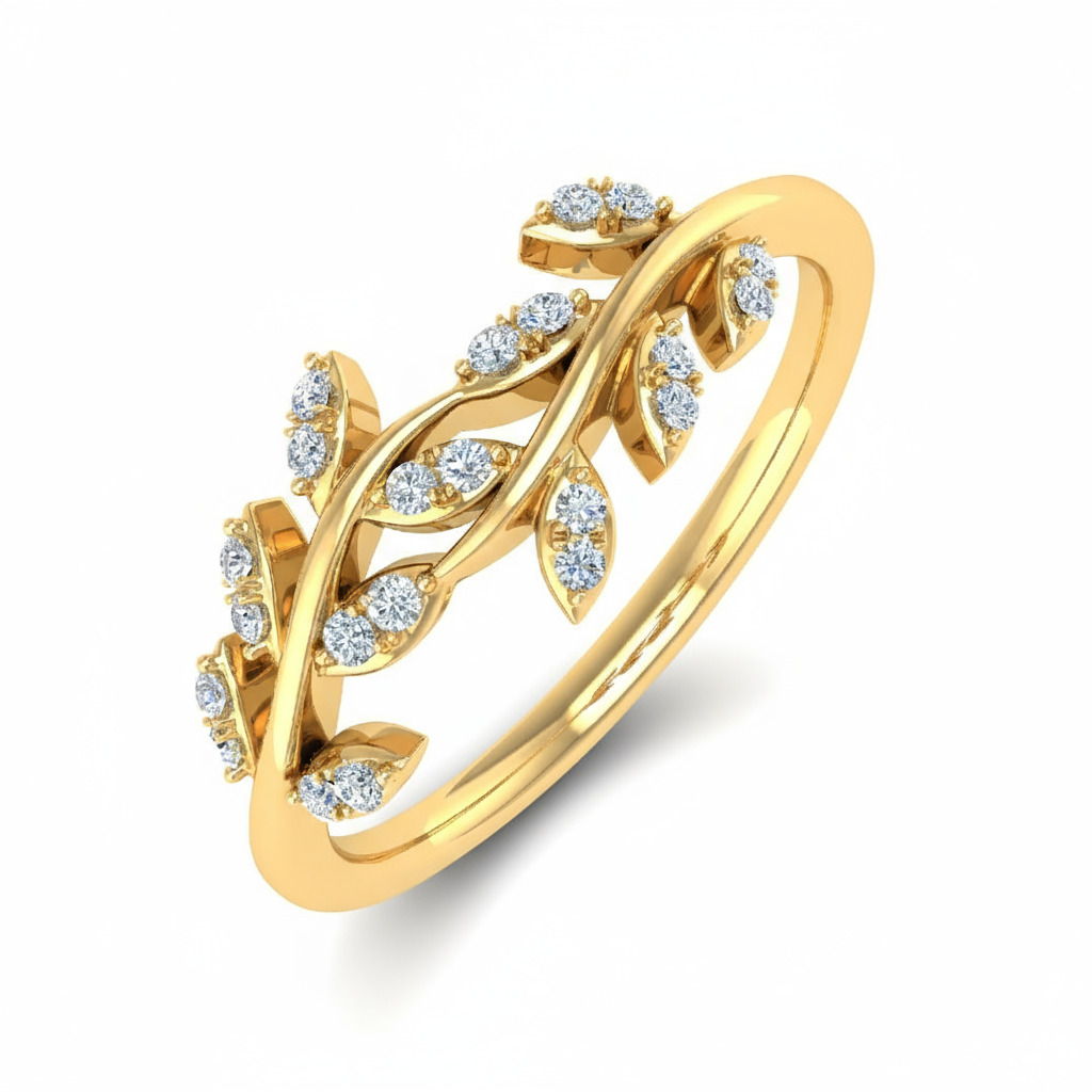 0.15ct Round Cut Vvs Moissanite Nature Wedding Band With Iced Out Shine - Image 7