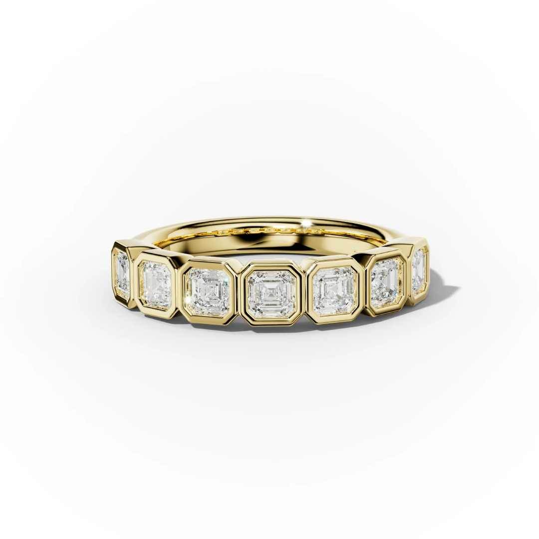2.8ct. Tw. Bezel Set Asscher Cut Vvs Moissanite Wedding Band Iced Out - Image 5