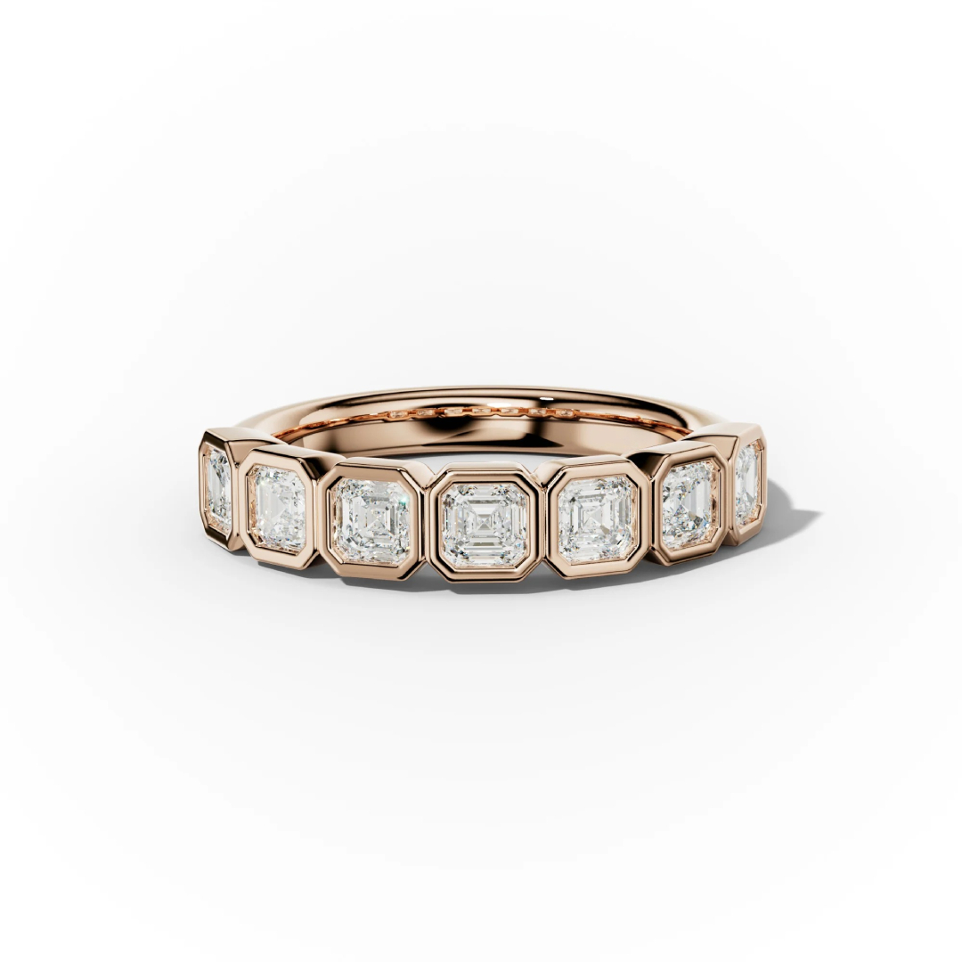 2.8ct. Tw. Bezel Set Asscher Cut Vvs Moissanite Wedding Band Iced Out - Image 6