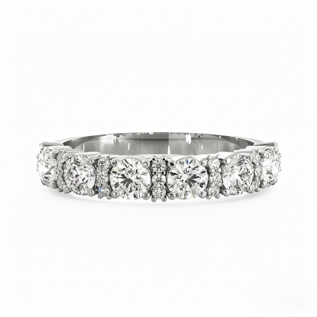 1.91ct. Tw. Round Cut Vvs Moissanite Halo Wedding Band Iced Out - Image 3