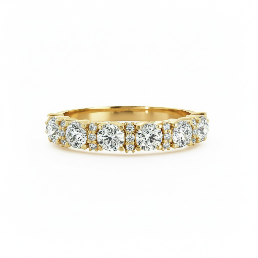 1.91ct. Tw. Round Cut Vvs Moissanite Halo Wedding Band Iced Out