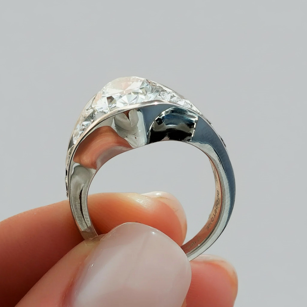 4.56ct Oval Cut Vvs Moissanite Full Channel Set Engagement Ring Iced Out - Image 5
