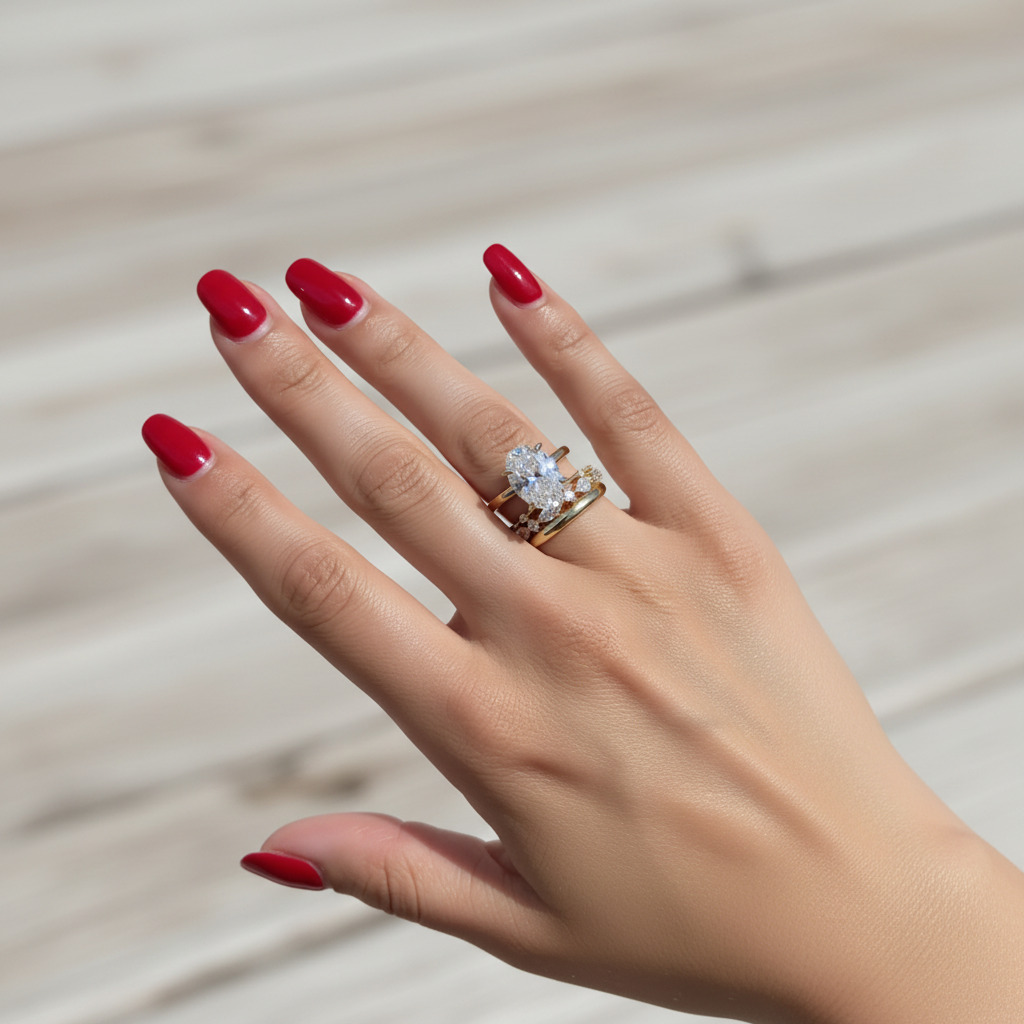 6.28ct Oval Cut Vvs Moissanite Halo Engagement Ring Set Iced Out - Image 5